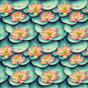 Lotus Flower Pattern Digital Art by Mark Tisdale