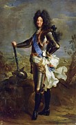'Louis XIV', 1701, French School, Oil on canvas, 238 cm x 149 cm, P02343. Painting by Hyacinthe Rigaud -1659-1743-