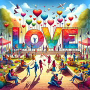 Love is in the Air Digital Art by David Miller