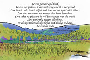 Love Is Patient Mountain Lake In Watercolor Digital Art by Kirt Tisdale Love Is Patient Mountain Lake In Watercolor Digital Art by Kirt Tisdale