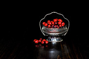 Low Key Cranberries in Silver Basket Bowl on Brown Base Photograph by Charles Floyd Low Key Cranberries in Silver Basket Bowl on Brown Base Photograph by Charles Floyd