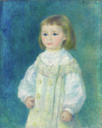 Lucie Berard -Child in White-. Pierre-Auguste Renoir, French, 1841-1919. Painting by Pierre Auguste Renoir -1841-1919-