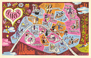 Lucien Boucher - Plan of Paris - c1947 Digital Art by Vintage Map