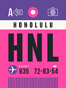 Luggage Tag A - HNL Honolulu Hawaii USA Digital Art by Organic Synthesis