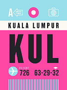 Luggage Tag A - KUL Kuala Lumpur Malaysia Digital Art by Organic Synthesis
