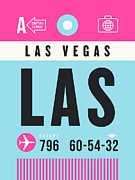 Luggage Tag A - LAS Las Vegas USA Digital Art by Organic Synthesis