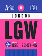 Luggage Tag A - LGW London England UK Digital Art by Organic Synthesis