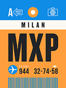 Luggage Tag A - MXP Milan Italy Digital Art by Organic Synthesis