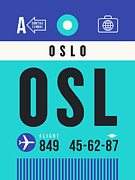 Luggage Tag A - OSL Oslo Norway Digital Art by Organic Synthesis