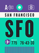 Luggage Tag A - SFO San Francisco USA Digital Art by Organic Synthesis