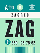Luggage Tag A - ZAG Zagreb Croatia Digital Art by Organic Synthesis