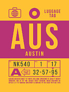 Luggage Tag B - AUS Austin USA Digital Art by Organic Synthesis