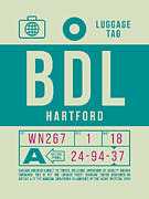 Luggage Tag B - BDL Hartford Connecticut USA Digital Art by Organic Synthesis
