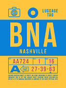Luggage Tag B - BNA Nashville USA Digital Art by Organic Synthesis