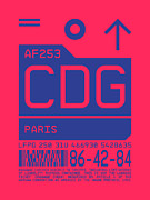 Luggage Tag C - CDG Paris France Digital Art by Organic Synthesis