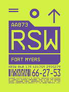 Luggage Tag C - RSW Fort Myers Florida USA Digital Art by Organic Synthesis