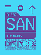 Luggage Tag C - SAN San Diego USA Digital Art by Organic Synthesis