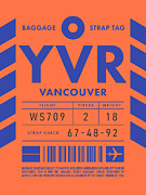 Luggage Tag D - YVR Vancouver Canada Digital Art by Organic Synthesis