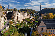 Luxembourg old town (Ville Basse) view at autumn. Photograph by Rusm