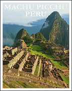 Machu Picchu Peru Retro Vintage Travel Poster  Photograph by Carol Japp