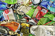 Crushed japanese beer and drinks cans Photograph by Delphimages Photo Creations