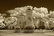 Mackinaw City Lighthouse in Summer in Sepia Tone Photograph by Randall Nyhof Mackinaw City Lighthouse in Summer in Sepia Tone Photograph by Randall Nyhof