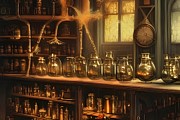Mad Scientist Apothecary Digital Art by Annalisa Rivera-Franz