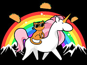 Magical Adventure Cat Unicorn Journey Digital Art by Mister Tee