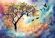 Majestic Tree Landscape 480 - Digital art by Lucie Dumas Mixed Media by Lucie Dumas