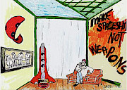 Make Spaships Not Weapons Drawing by Gabby Tary