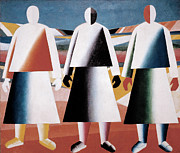 Malevich. Kasimir. Russian Painter. 1878 - 1935. 'girl In The Field' Oil On Canvas, Year 1928. Ru... Painting by Malevich Kasimir