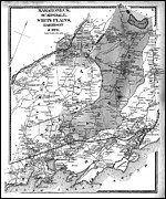 Mamaroneck Scarsdale White Plains Harrison and Rye New York Vintage Map 1867 Black and White  Drawing by Carol Japp
