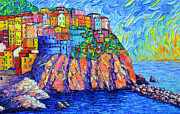 Manarola Cinque Terre Italy  Painting by Ana Maria Edulescu