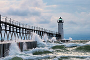Manistee North Pier Light Photograph by Michael Collins