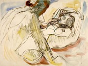 Mann og kvinne  Drawing by Edvard Munch Norwegian