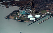 Manresa Island Power Plant in Norwalk, Connecticut Aerial Photograph by David Oppenheimer