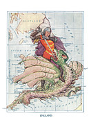 Lilian Lancaster - England - St George and the Dragon - 1912 Digital Art by Vintage Map