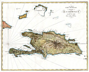 Map of Hispaniola, 1802 Photograph by Science Source