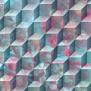 Marbled Geometric I Mixed Media by Bonnie Bruno
