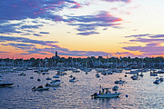 Marblehead MA Sunset over Marblehead Harbor and Abbot Hall Photograph by Toby McGuire