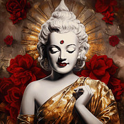 Marilyn Monroe Buddha  Digital Art by Mark Ashkenazi