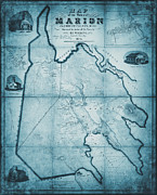 Marion Massachusetts Vintage Map 1855 Blue Drawing by Carol Japp