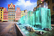Market Square and Zdroj Fountain Wroclaw Poland  Photograph by Carol Japp