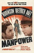 MARLENE DIETRICH, GEORGE RAFT and EDWARD G. ROBINSON in MANPOWER -1941-, directed by RAOUL WALSH. Photograph by Album