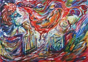 Meherazad Gates Abstract Painting Painting by Pete Caswell