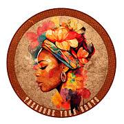 Melanin Queen Vintage Retro Black Power Digital Art by Kirania Finest