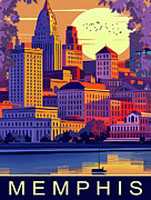 Memphis Waterfront Digital Art by Long Shot