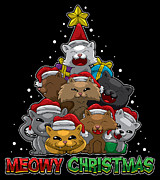Meowy Christmas Merry Christmas For Cat Owners Digital Art by Mister Tee