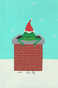 Merry Froggin' Christmas Painting by Doug Miller