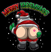 Merry Kissmyass You Can Kiss Santas Ass Digital Art by Mister Tee